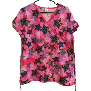 SCRUBS SIZE MEDIUM PINKS WITH STARS